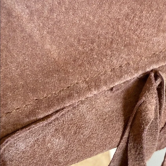 VTG Leather Factory Suede Fringe Jacket Western Cowgirl Boho Rodeo Festival - Picture 8 of 13